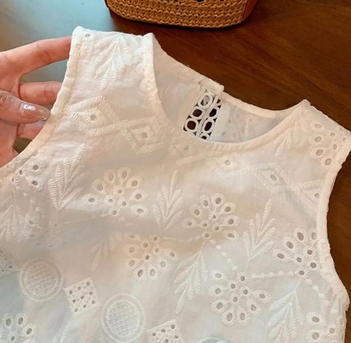 white shorts and top set