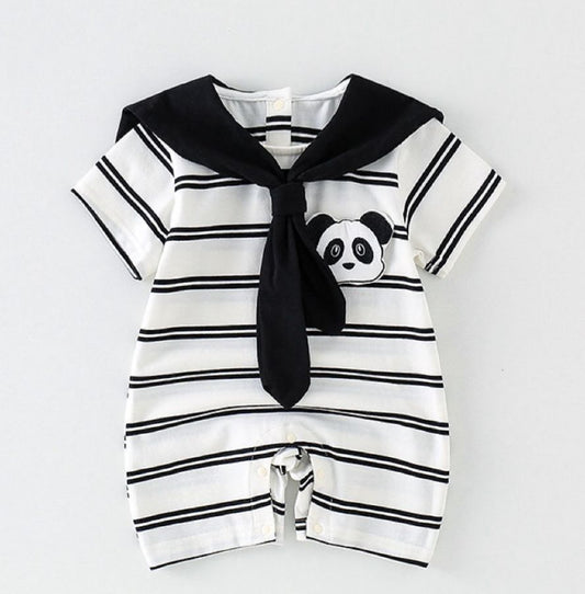 overall Panda black and white set