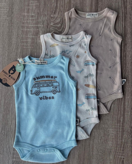 3 Organic cotton onesies