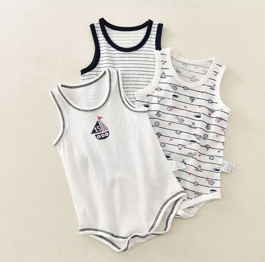 3 pieces cotton marine onesies