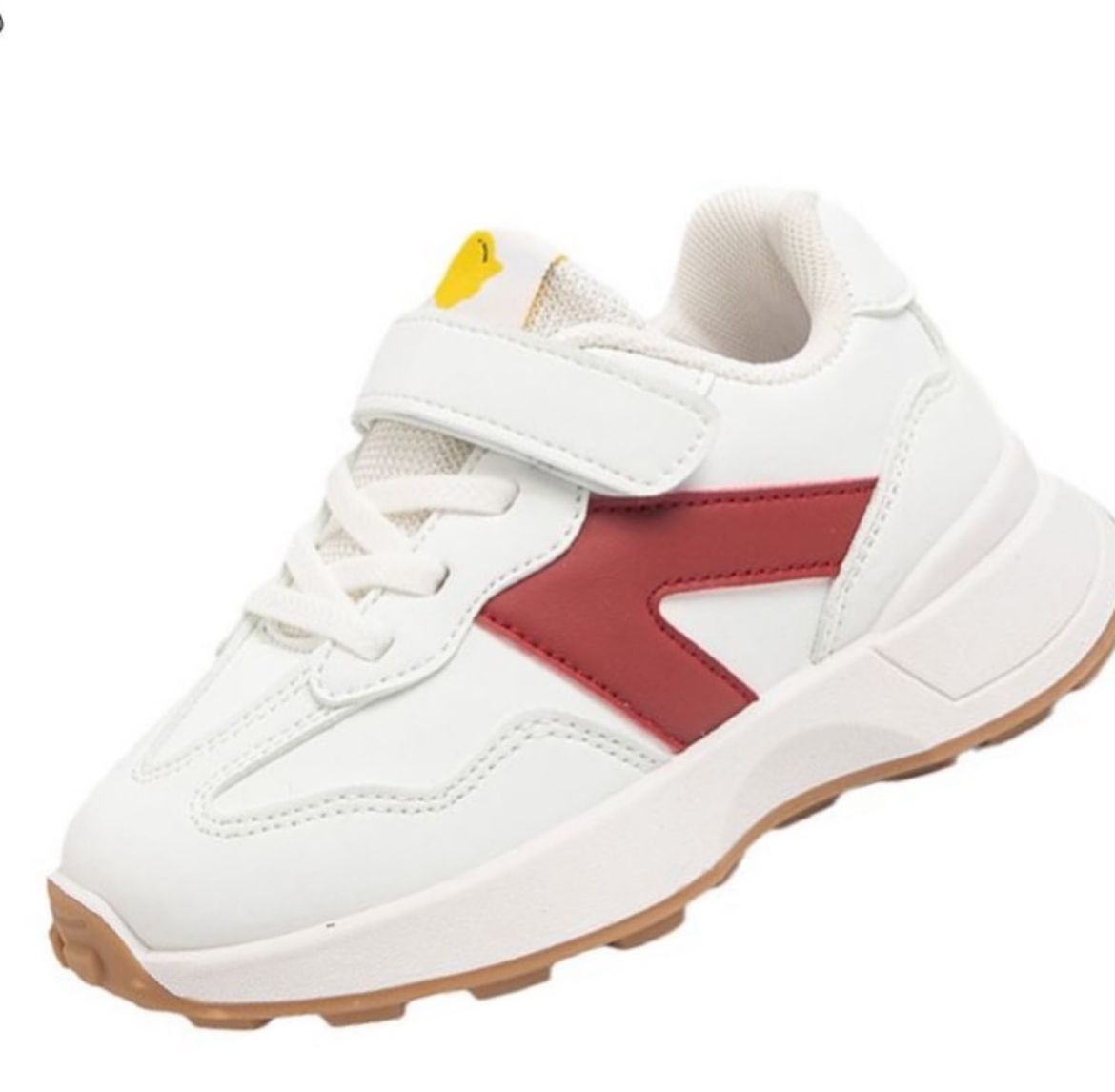 White and red unisex shoes