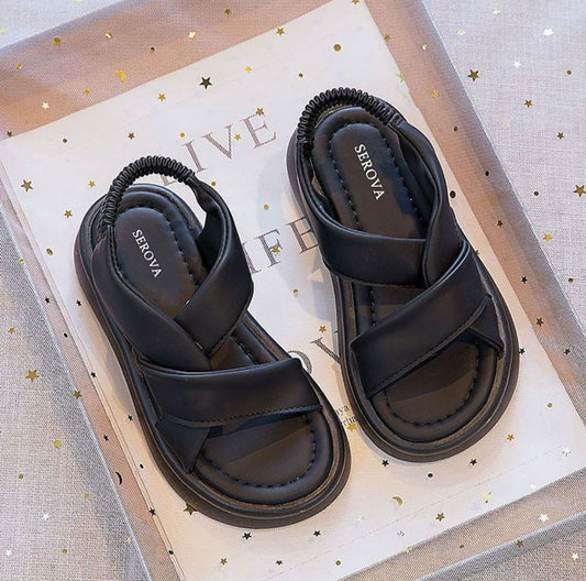 Black in black comfy sandals