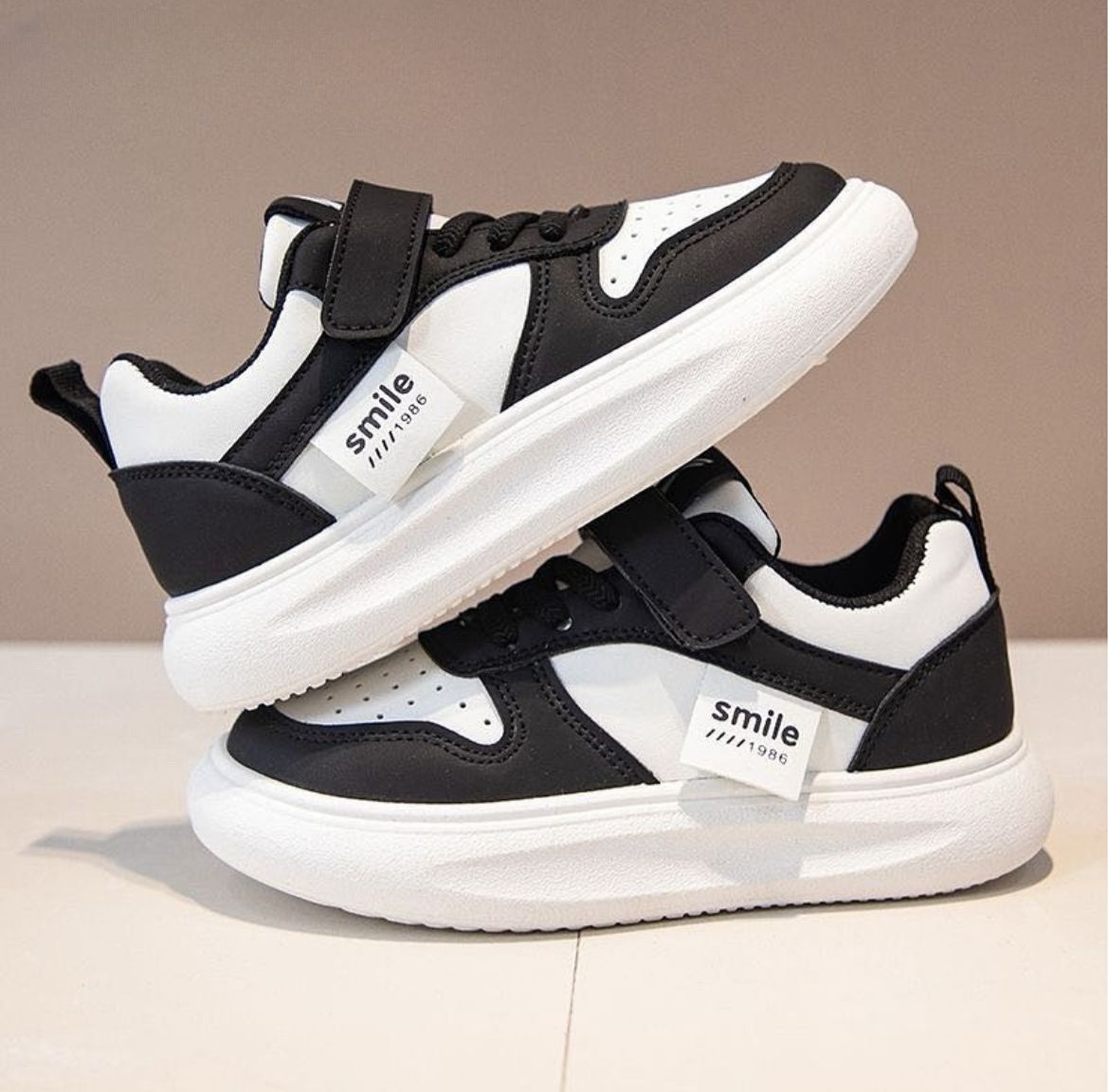 Black and white sneakers