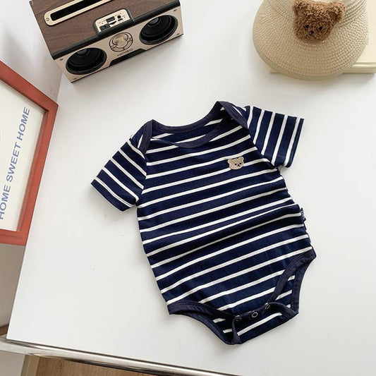 cute blue striped onesie